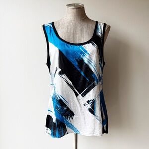 Karen Millen Blue, Black, and White Tank Top